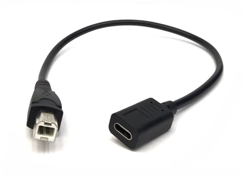 Type C Female to USB B Male Short Cable